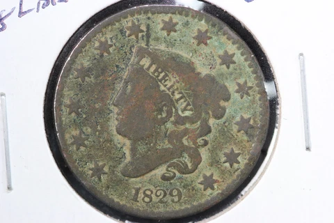 1829 Coronet Head Large Cent Large Letters Variety 3FPW Cover
