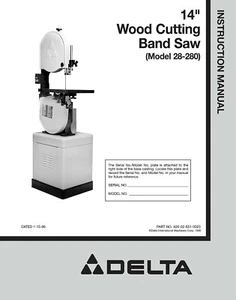 Delta 28-280 14" Bandsäge Bedienungsanleitung - Bild 1 von 1