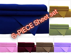 1800 Series Brushed Microfiber 4-pc Sheet Set Deep ppocket + 2 FREE Pillow Cases - Picture 1 of 18