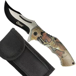 Navaja motivo ciervo cuchillo plegable bonito cuchillo exterior multiusos afilado - Imagen 1 de 7