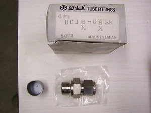 4 Bi-Lok Klemmrohrverschraubungen DCJ8-G8 SS 1/2" OD Rohr x 1/2" BSPP Außengewinde Neu - Bild 1 von 4