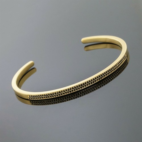 Bracciale Michael Kors tono oro argento sterling 925 diamante nero nido 3 mm