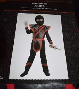 New Boys Ninja Halloween Costume Black Red Small 4-6 - Picture 1 of 3