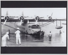 &#39;FLYING BOAT&#39; AT HAWAII 1935 PHOTO HAND PRINTED B&amp;W PHOTO ON 8X10&quot; MATT BOARD