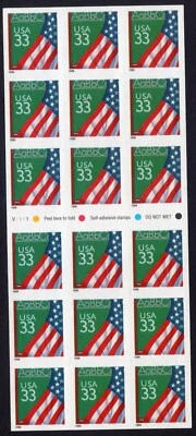 Scott #3283a Flag Over Classroom (Chalkboard) Booklet of 18 Stamps - MNH - Image 1 of 2