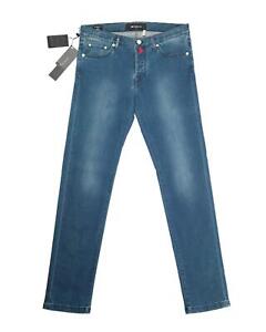 Kiton $1,190 NWT Blue Faded Slim Fit Lightweight Denim Stretch Cotton Jeans 32