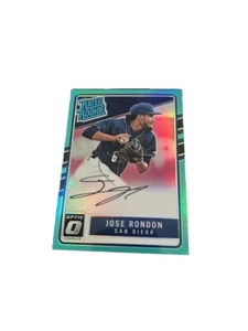 2017 Panini Donruss Optic Rated Rookies Autographs Aqua Prizm  Jose Rondon /125  - Picture 1 of 5
