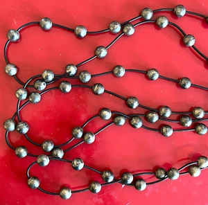 Cinturón collar plata esterlina 925 12 mm cuentas por yarda estación 100" 102,45 g - Imagen 1 de 7