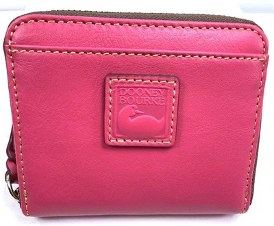 Dooney & Bourke Florentine Small Zip Around Wallet Fuchsia Color - Image 1 of 4
