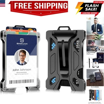 Portatarjetas de identificación con clip retráctil, tarjetero, llavero billetera, N... Foto 1 de 4