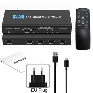 4K HDMI 4X1 Quad Multi-Viewer 4 In 1 Out Multi Screen Splitter HDMI Switcher - Bild 1 von 17