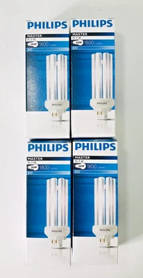 Philips Master 611253XX, PL-T 26W 4-Pin GX24q-3, Dimmable Fluorescent Bulbs x 4 - Image 1 of 4