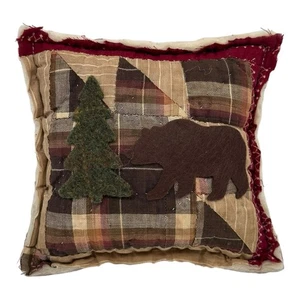 NEW Handmade Bear And Tree Pillow Vintage Quilt Chenille Bedspread So Cute!! - Picture 1 of 7