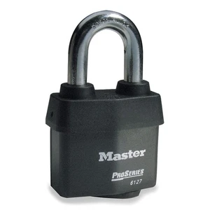 MASTER LOCK 6127N Keyed Padlock, 7/8 in,Rectangle,Black 4EZF9 - Picture 1 of 1