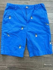 Boys Vineyard Vines Blue Performance Chino Shorts Pineapple Flat Front Youth 16 - Picture 1 of 3