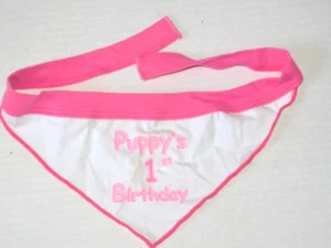 Bandana para perro primer cumpleaños cachorro niña aproximadamente 23 pulgadas deja espacio para atarla - Imagen 1 de 3
