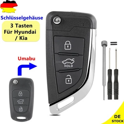 Umbau Klapp Schlüssel Gehäuse für Hyundai I20 I30 IX35 IX20 Elantra Kia Ceed - Bild 1 von 4
