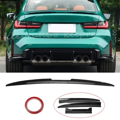Carbon Fiber Look Rear Trunk Spoiler Lip Roof Wing For BMW G20 330i M340i 19-25 Foto 1 de 4