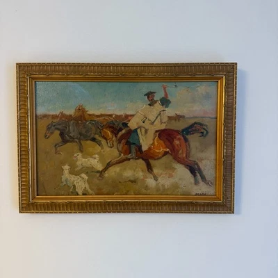 Béla Juszko (Hungarian/Austrian, 1877–1969) – Csikós Horseman with Herding Dogs - Image 1 of 4