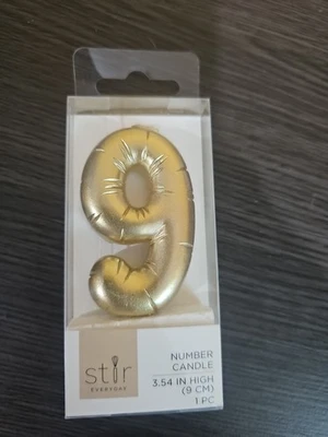 Vela dorada Stir Number 9 nueva en caja envío gratuito Foto 1 de 4
