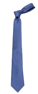Men's Steel Blue Solid Satin Plain Classic Necktie Tie Wedding Formals - NWT - Picture 1 of 2