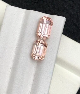 7.25 Ct Natural Topaz Peach Color 2 Piece loose gemstone From Katlang Mine - Picture 1 of 4