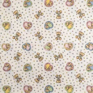 Vintage Spectrix Prescious Moments Bären & Herzen Neuheit Polycotton Stoff BTY - Bild 1 von 5