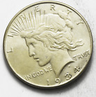 1934 $1 Peace Silver One Dollar US Philadelphia AU