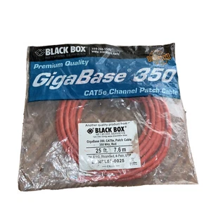 Black Box GigaBase 350 CAT5e Patch Cable, Basic Connectors, Red, 25-ft. - Picture 1 of 2