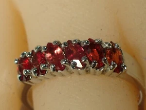 NATÜRLICHER ROTER ORANGE SAPHIR, 925 STERLINGSILBER - 14k GOLDMANTEL Gr. 7,25 RING #973 - Bild 1 von 5