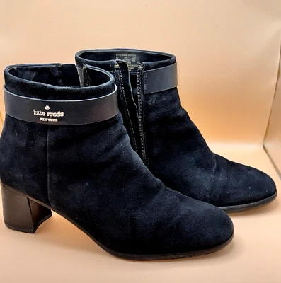 Kate Spade NY Women’s Sz 9B Morgan Black Suede Leather Booties - Изображение 1 из 4