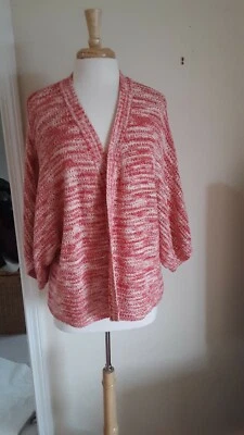 Michael Stars Mujer Algodón Kimono Rojo Blanco Melange XS/S Nuevo Foto 1 de 4