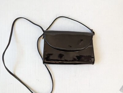 VTG Koret Korettalak Black Patent Leather Flap Cross-body Shoulder Bag or Clutch - Image 1 of 4