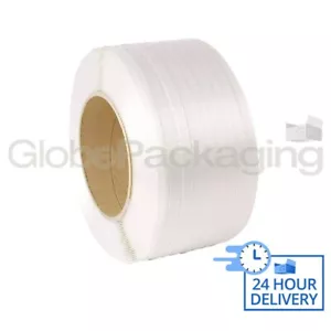Reggiatrice Pallet Macchina Bobina Bianca 12mm x 0,55mm x 3000M, 145kg Freno - Foto 1 di 6