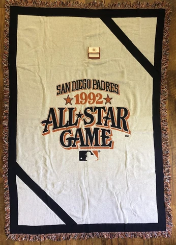 San Diego Padres 1992 MLB All-Star Game Large Heavy Blanket NWT 47” x 54” Cover