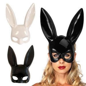 Party Unisex Bunny Ears Face Mask Easter Accessory Rabbit - Picture 1 of 9