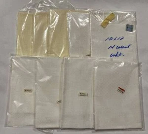 Lot 9 packages of Cross Stitch Fabric 3 Ecru & 6 White 14-count 11-3/4" square - Picture 1 of 3