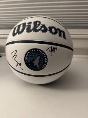 Wilson Timberwolves Signature Ball Signed By Naz Reid And Mike Conley - Image 1 of 3