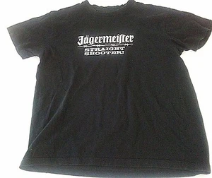 Camiseta de algodón Jagermeirter talla L negra blanca frontal con logotipo recto tirador S/S - Imagen 1 de 4