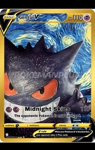 Pokemon Gengar Midnight Non Holo Card VMAX EX GX ACG V Star custom - Picture 1 of 3