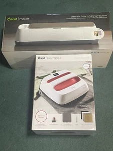 Cricut Maker Cricut Easy Press 2 + Mini Heat Press Bundle + Accessories + Vinyl - Picture 1 of 9