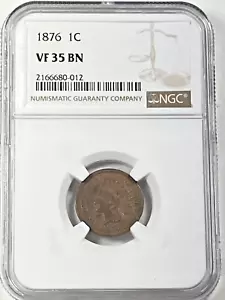 1876 Indian Cent : NGC VF35 - Picture 1 of 4