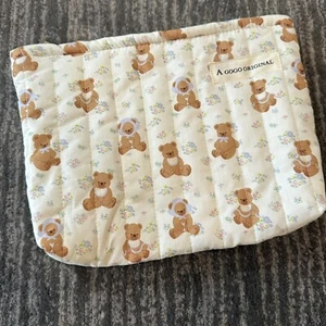 Baby Teddy Bear Makeup Bag Cosmetic Toiletries Bag Organizer Zip Pouch Cute New - Picture 1 of 9