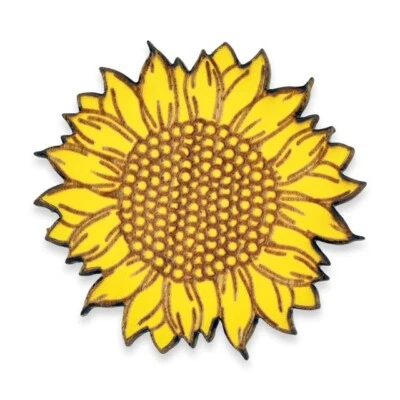 PinMart's Yellow Sunflower Wood Pin - Image 1 of 4