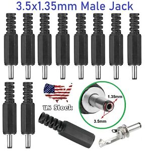 10 pcs 1.35mm x 3.5mm Male DC Power Plug Socket Jack Connector Adapter