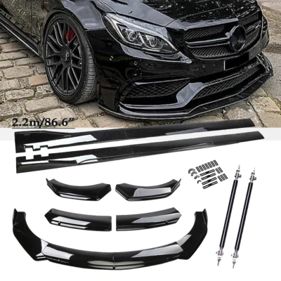 For Mercedes-Benz C180 C200 C230 C250 Front Bumper Lip Splitter Spoiler Body Kit Foto 1 de 4