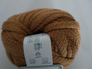 Effektgarn Bändchen / Rüschengarn Strick/Häkelwolle Rellana Cognacbraun 50g  NEU - Bild 1 von 3
