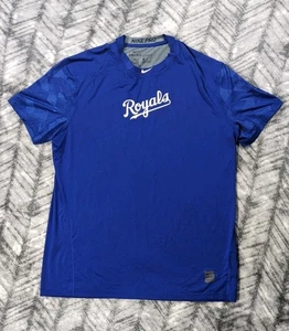 Nike Pro Fitted Kansas City Royals Warmup Shirt MLB Baseball Performance Mens XL - Picture 1 of 10