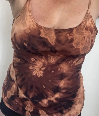 Alternative/Gothic Hand Tie Dyed/Acid/Bleach Wash Grunge Strappy Vest - Image 1 of 4