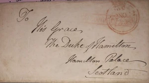 Superb 1833 free frank wrapper (NOT free front) To Duke of Hamilton. - Picture 1 of 5